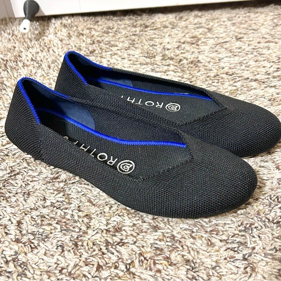 Rothy's Black Solid Ballet Flats Round Toe Size 5.5 - Picture 3 of 8